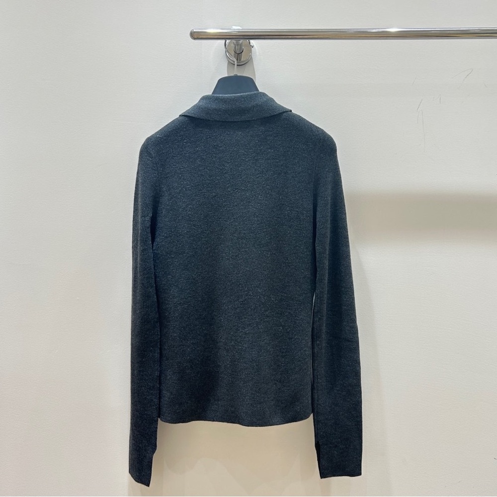 Ganni Gray Argyle Sweater Cardigan - Picture 2 of 9